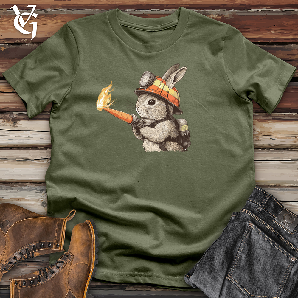 Viking Goods Rabbit Carrot Flames Softstyle Tee Military Green / S