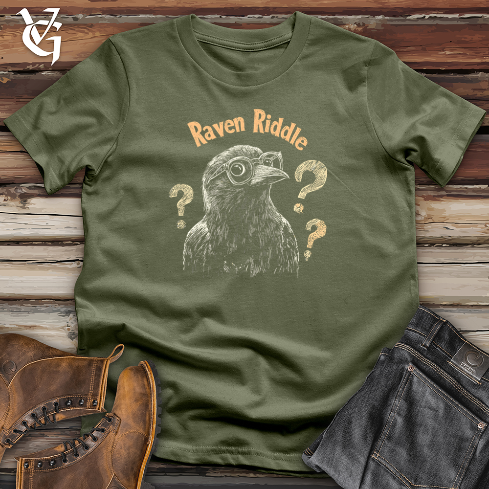 Viking Goods Raven Riddle Softstyle Tee Military Green / S