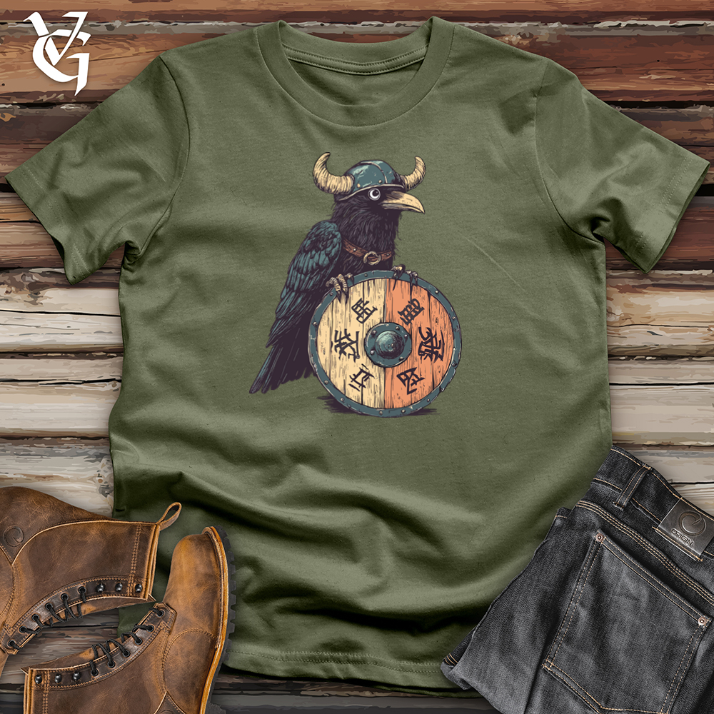 Viking Goods Raven With Shield Softstyle Tee Military Green / S