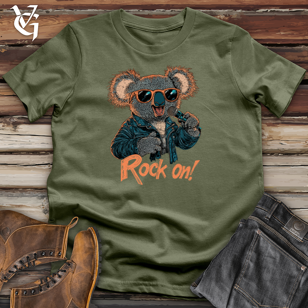 Viking Goods Rock On Koala Softstyle Tee Military Green / S