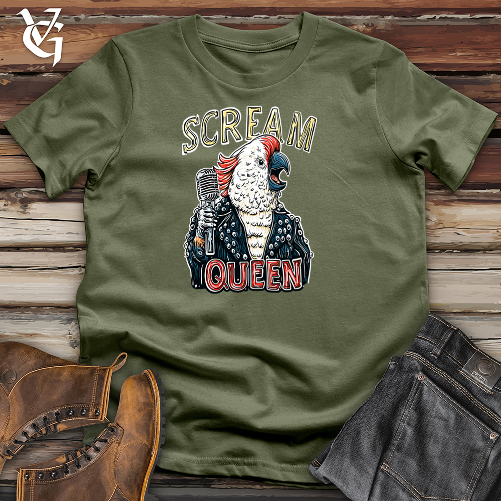 Viking Goods Scream Queen Cockatoo Softstyle Tee Military Green / S