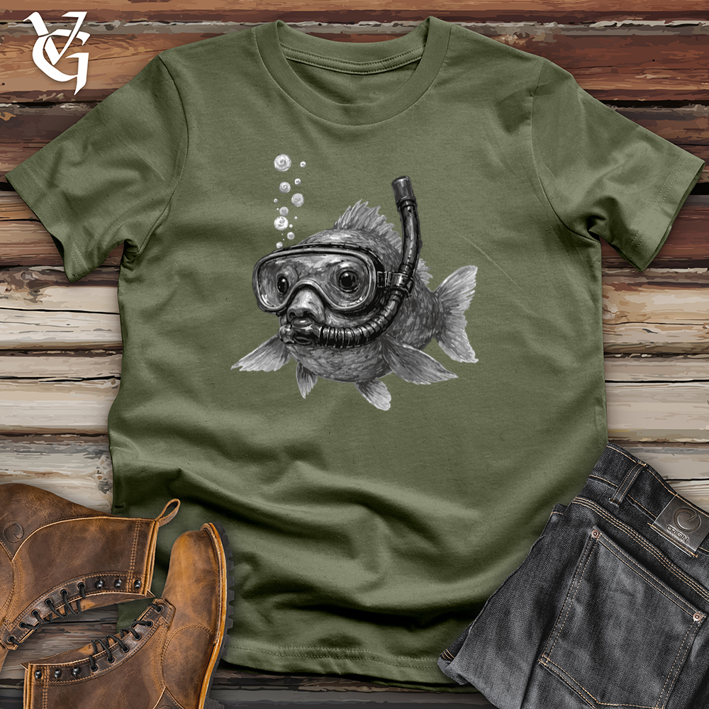 Viking Goods Scuba Diver Fish Softstyle Tee Military Green / S