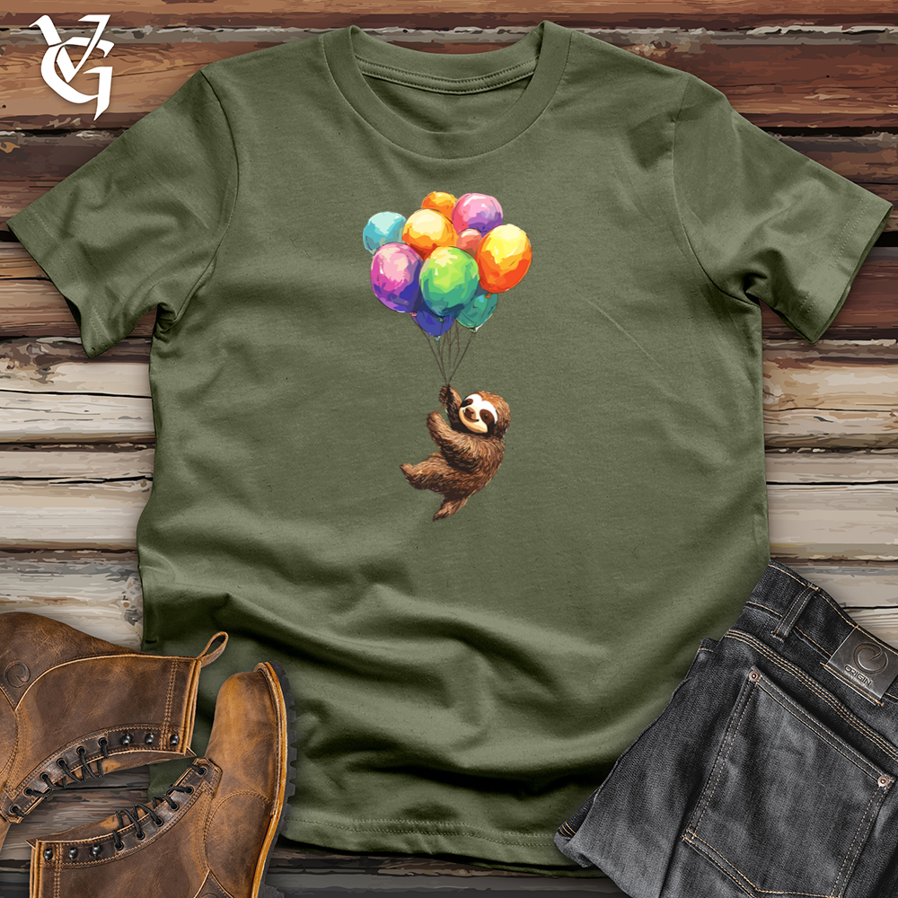 Viking Goods Sloth Balloons Softstyle Tee Military Green / S