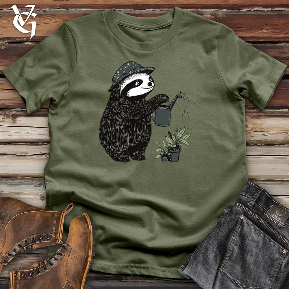 Viking Goods Sloth Gardener Softstyle Tee Military Green / S