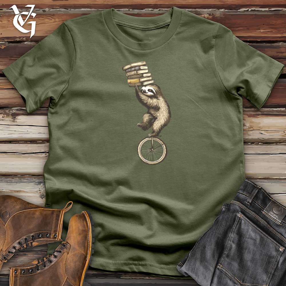 Viking Goods Sloth Unicycle Softstyle Tee Military Green / S