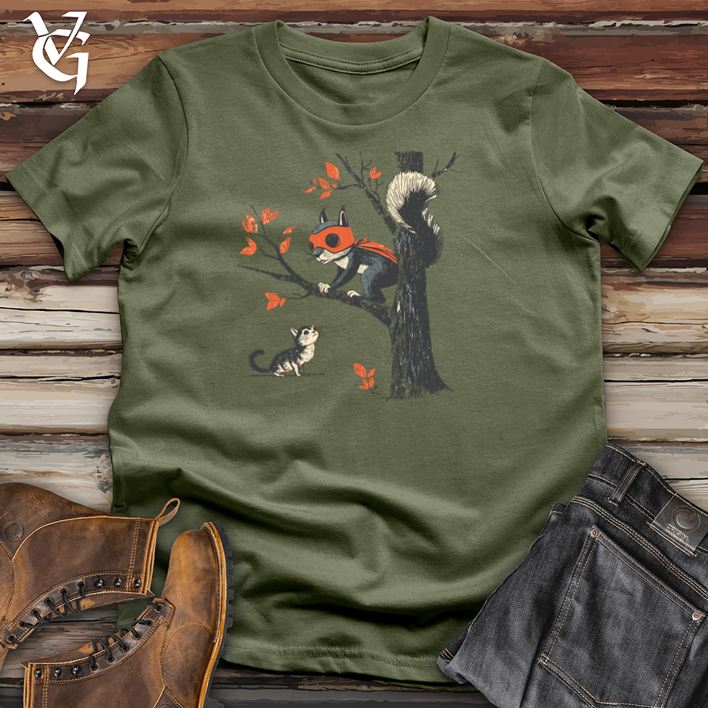 Viking Goods Squirrel Cat Chase Softstyle Tee Military Green / S