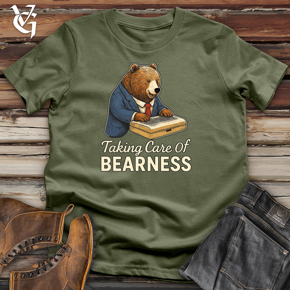 Viking Goods Taking Care Of Bearness Softstyle Tee Military Green / S