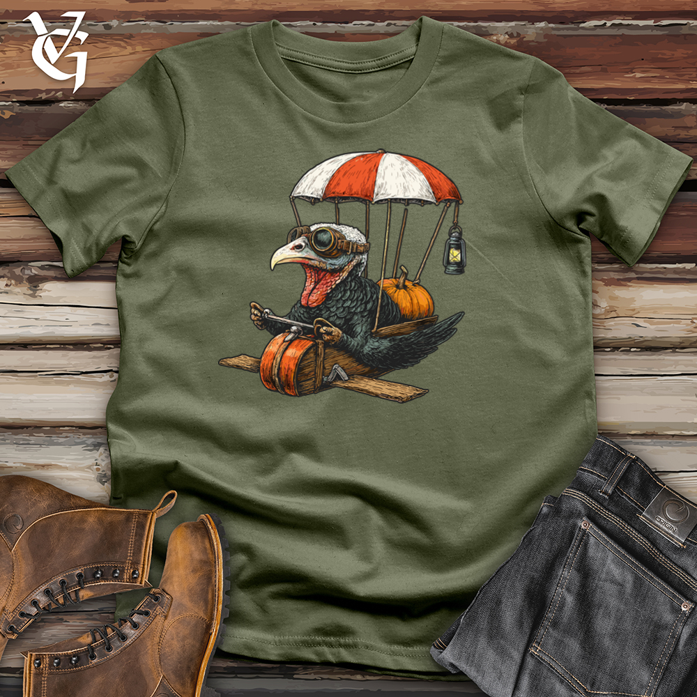 Viking Goods Turkey Pumpkin Delivery Softstyle Tee Military Green / S