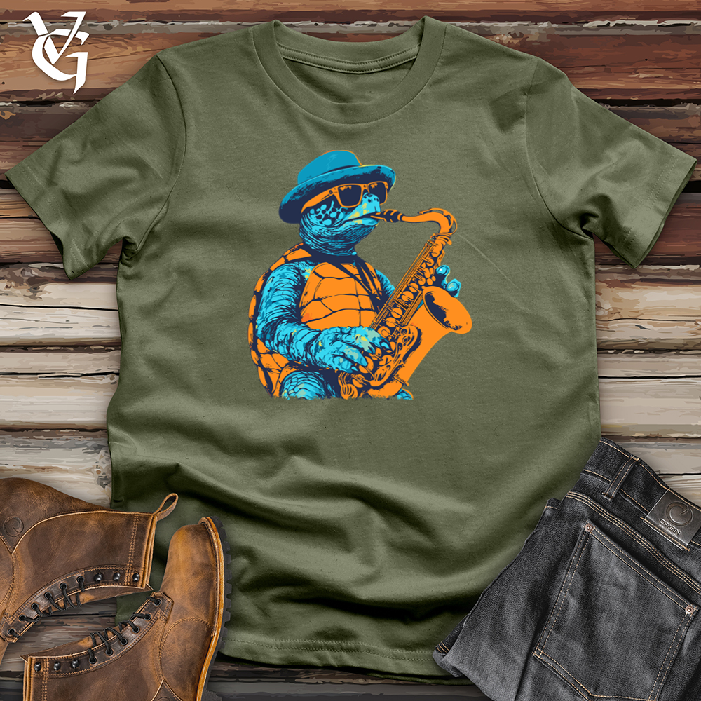 Viking Goods Turtle Sax Softstyle Tee Military Green / S