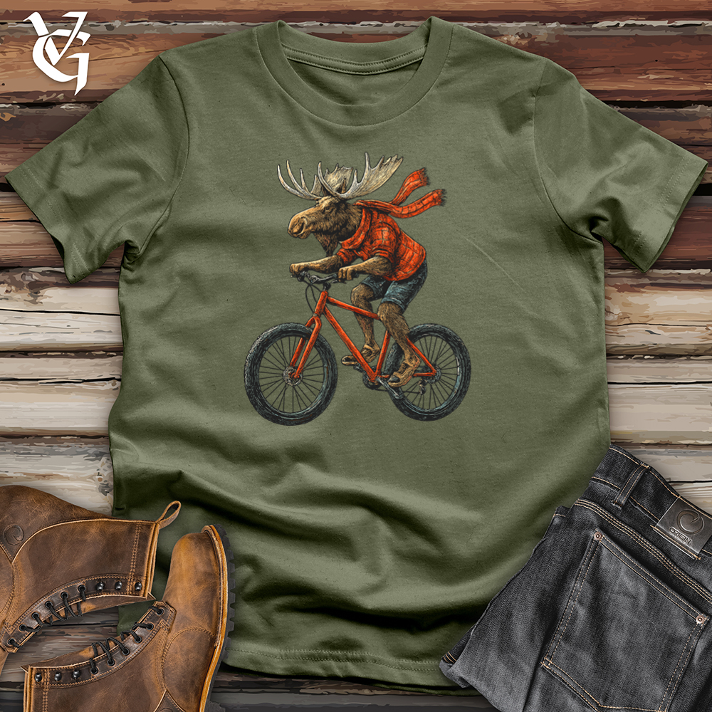Viking Goods Winter Biking Moose Softstyle Tee Military Green / S