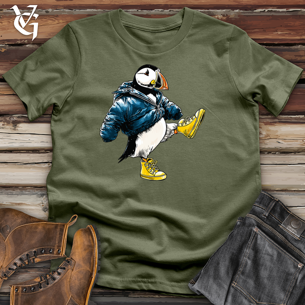 Viking Goods Winter Puffin Softstyle Tee Military Green / S