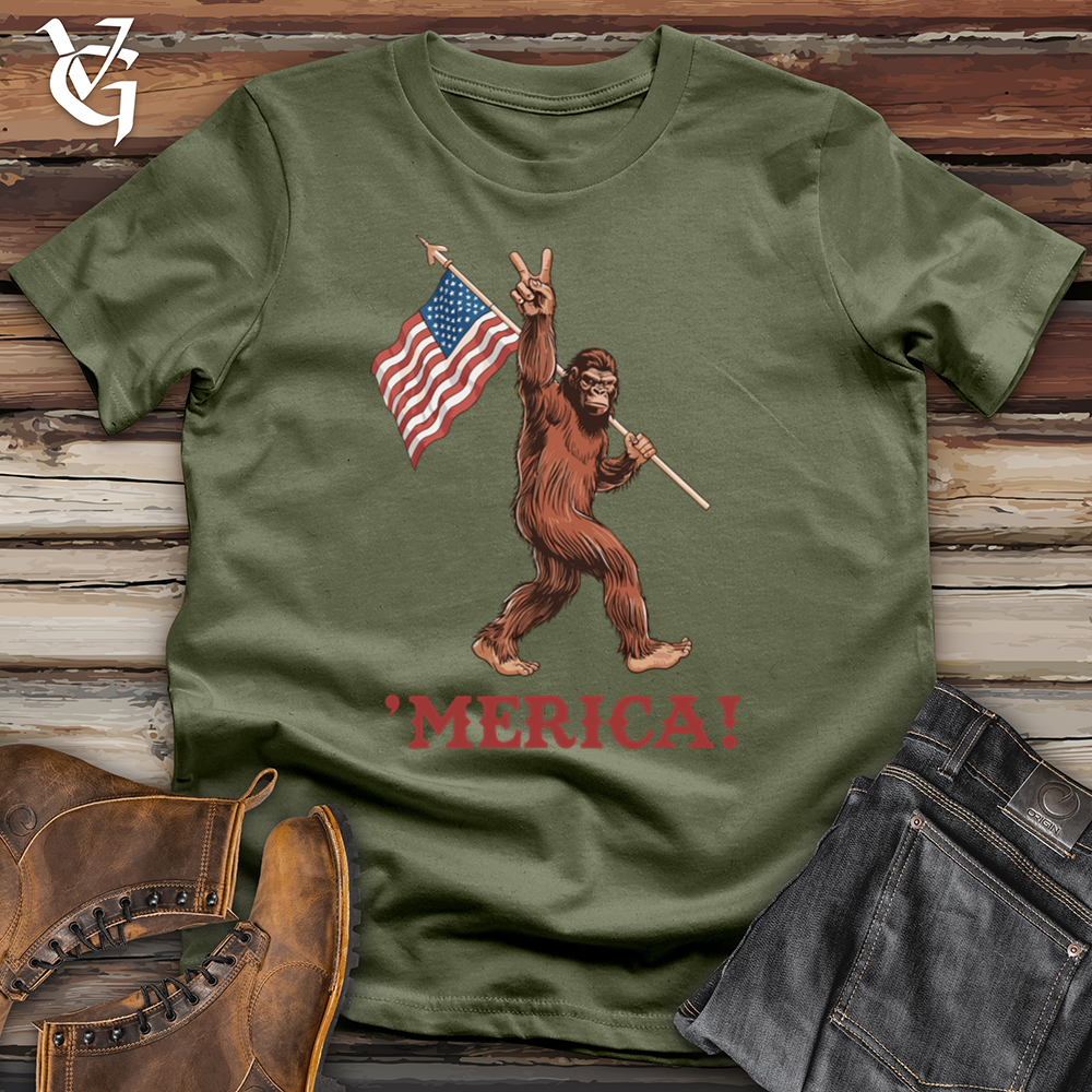 Viking Goods Merica Sasquatch Softstyle Tee Military Green / XS