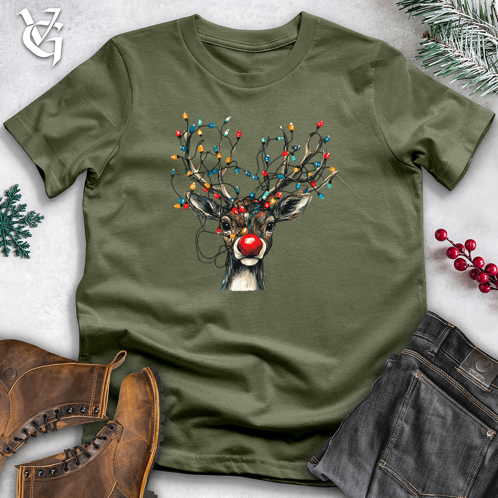 Viking Goods Rudolph Lights Softstyle Tee Military Green / XS