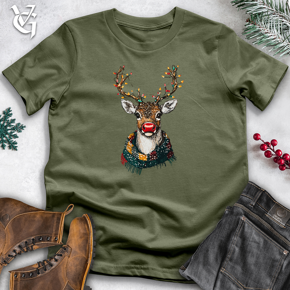 Viking Goods Rudolph Reindeer Softstyle Tee Military Green / XS