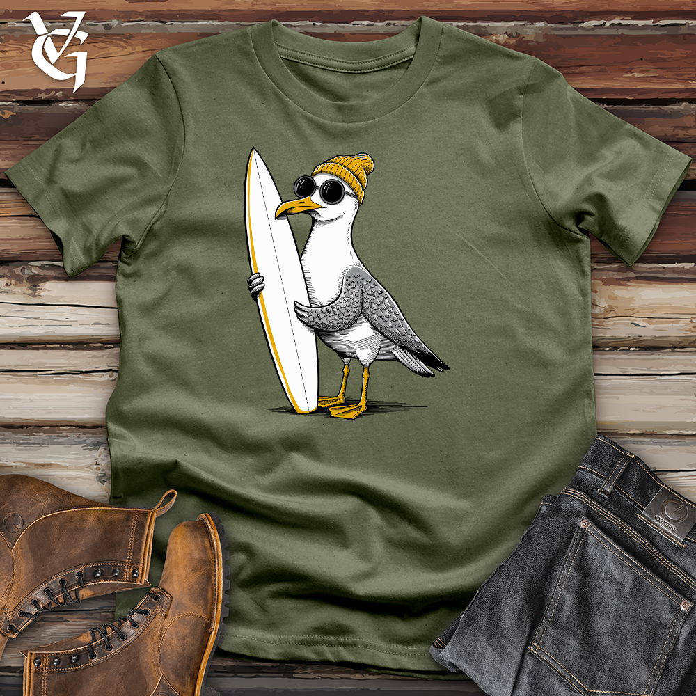 Viking Goods Surfing Seagull Softstyle Tee Military Green / XS