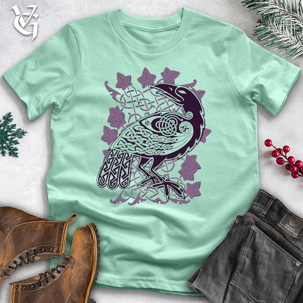 Viking Goods Celtic Raven Cotton Tee Mint / L