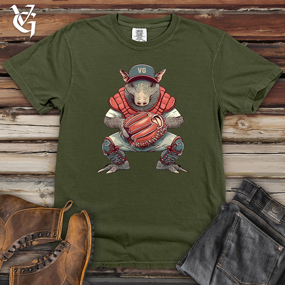Viking Goods Armadillo Catcher's Stance Heavy Cotton Comfort Colors Tee Moss / L