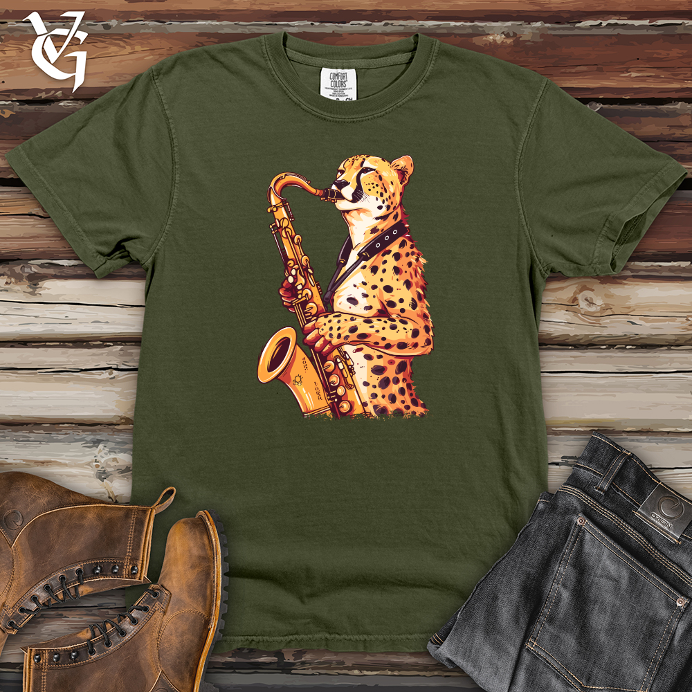 Viking Goods Cheetah Saxophone Groove Heavy Cotton Comfort Colors Tee Moss / L