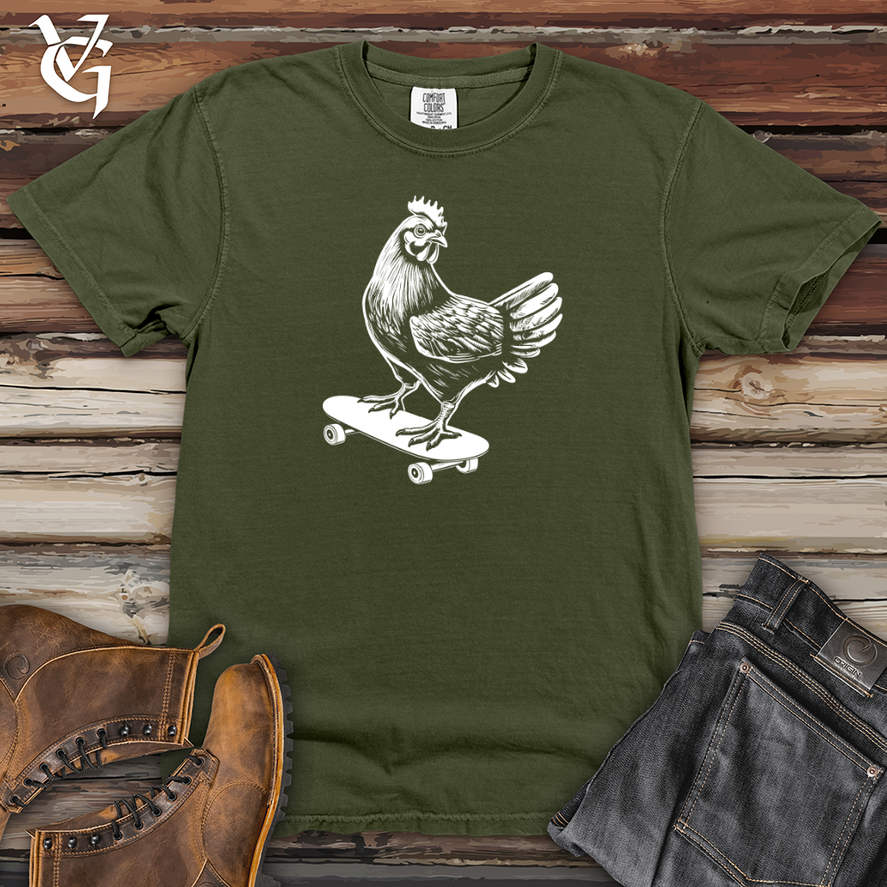 Viking Goods Chicken on a Skateboard Heavy Cotton Comfort Colors Tee Moss / L