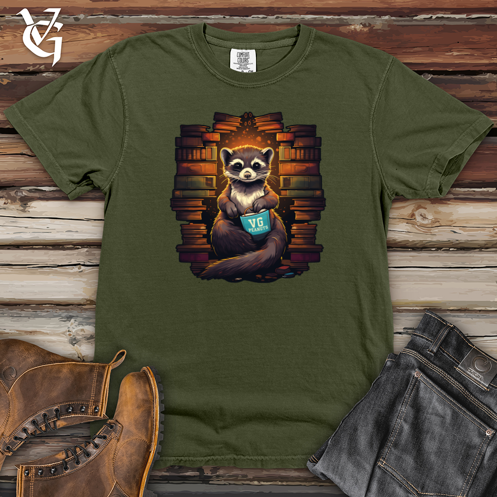 Viking Goods Ferret Bibliophile Night Heavy Cotton Comfort Colors Tee Moss / L