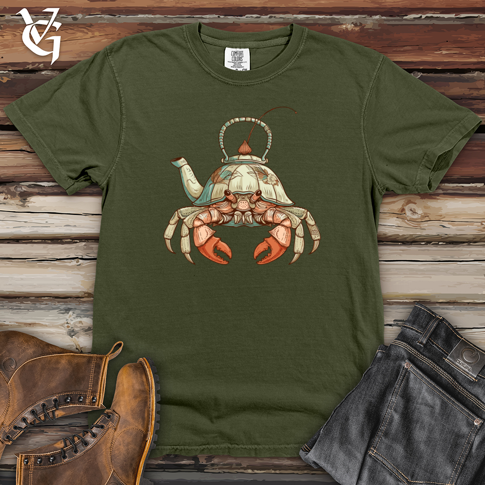 Viking Goods Hermit Crab Teapot Heavy Cotton Comfort Colors Tee Moss / L