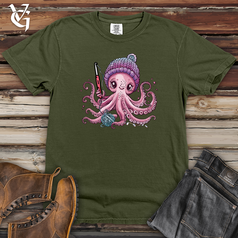 Viking Goods Octopus Crochet Heavy Cotton Comfort Colors Tee Moss / L