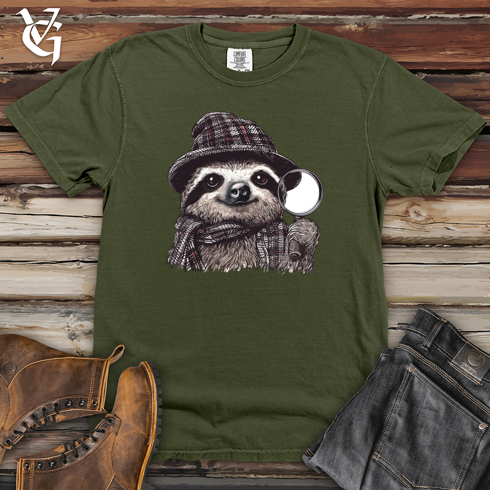Viking Goods Sloth Detective Heavy Cotton Comfort Colors Tee Moss / L