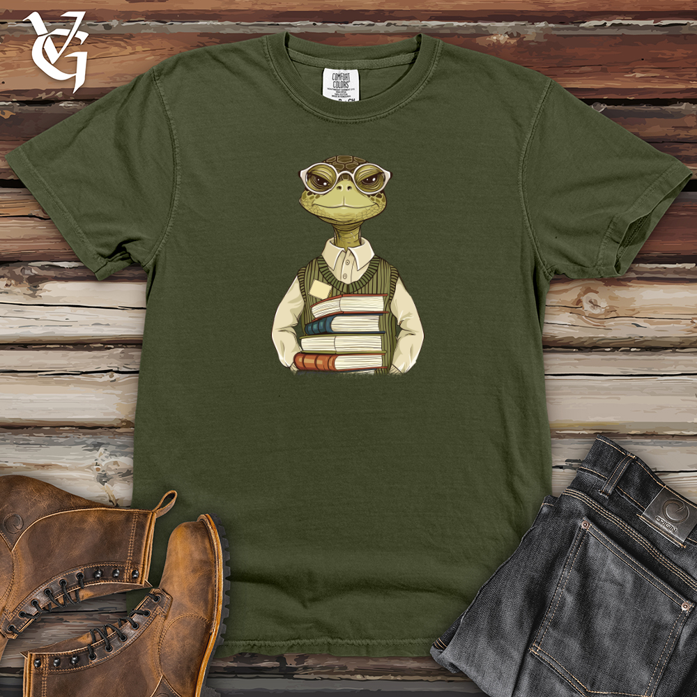 Viking Goods Turtle Scholar Stack Heavy Cotton Comfort Colors Tee Moss / L