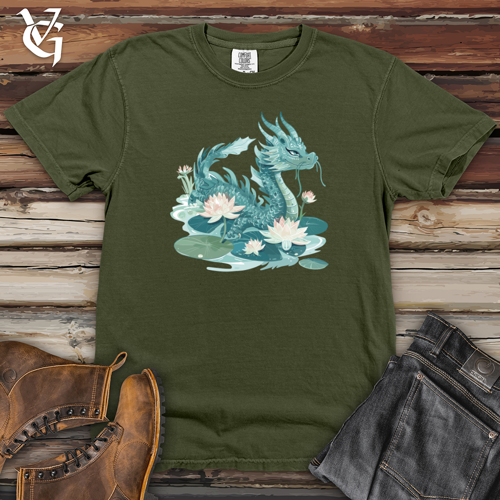 Viking Goods Water Dragon Serenity Heavy Cotton Comfort Colors Tee Moss / L