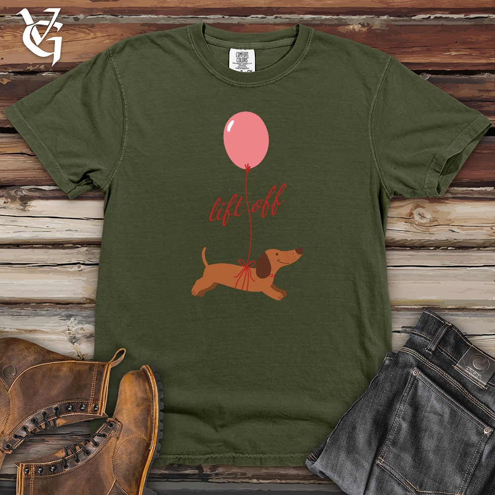 Viking Goods Weiner Dog Lift Off Heavy Cotton Comfort Colors Tee Moss / L