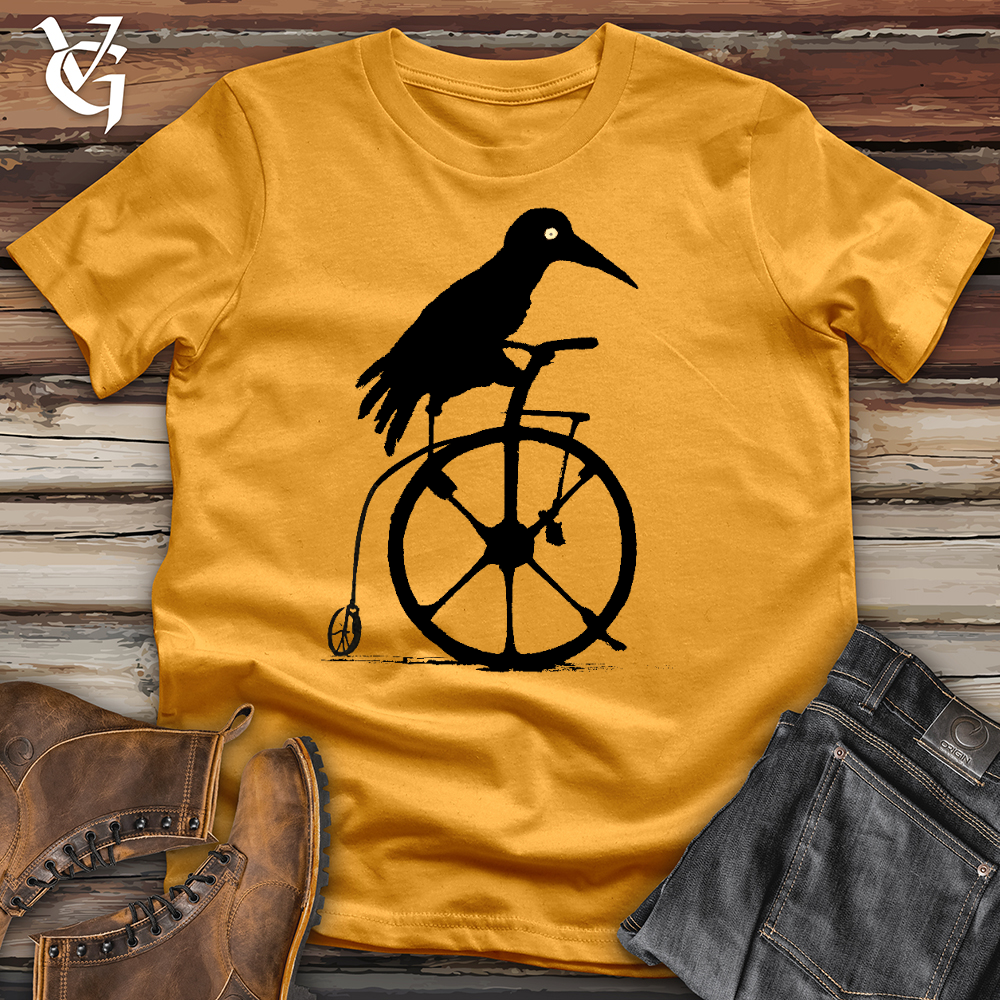 Viking Goods Crow Riding Bike Cotton Tee Mustard / L