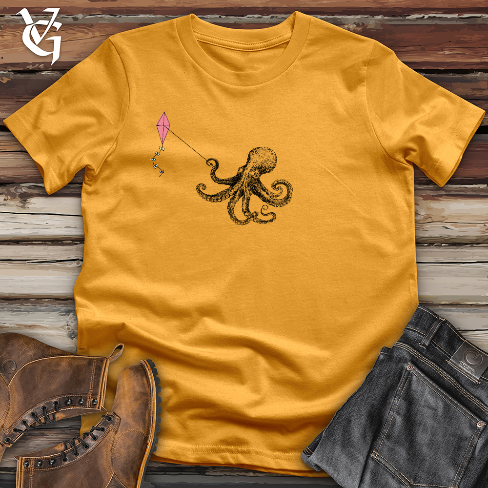 Viking Goods Octopus Flying Kyte Cotton Tee Mustard / L