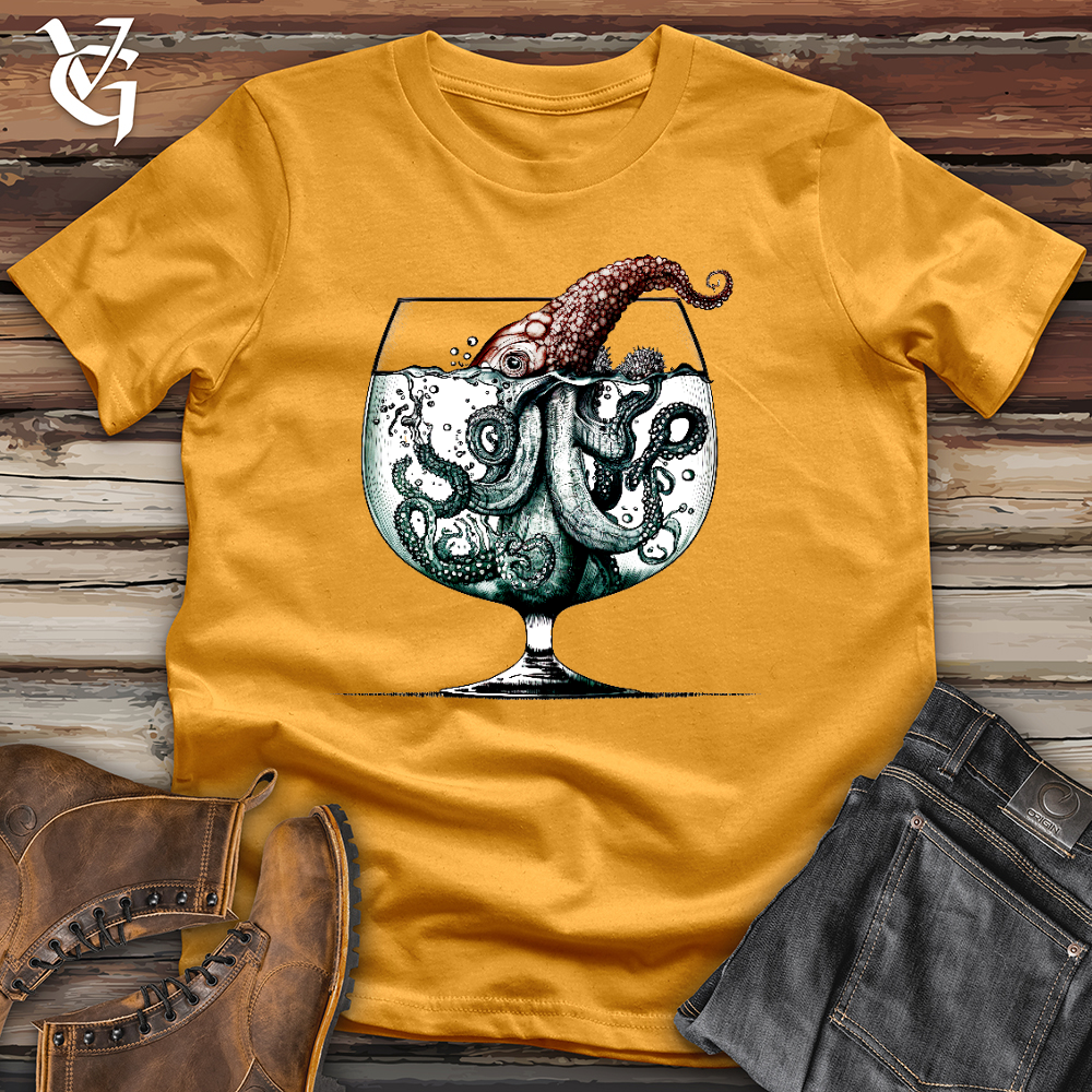 Viking Goods Over Indulging Octopus Cotton Tee Mustard / L