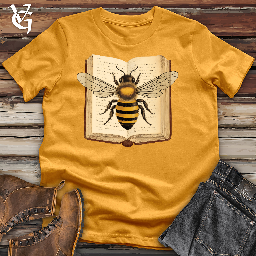 Viking Goods Rather Bee Reading Cotton Tee Mustard / L