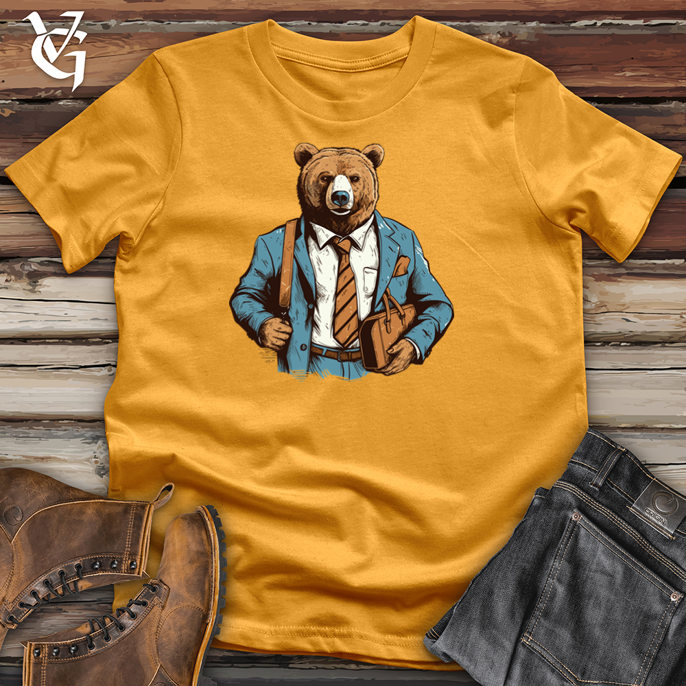 Viking Goods Vintage Executive Bear Cotton Tee Mustard / L
