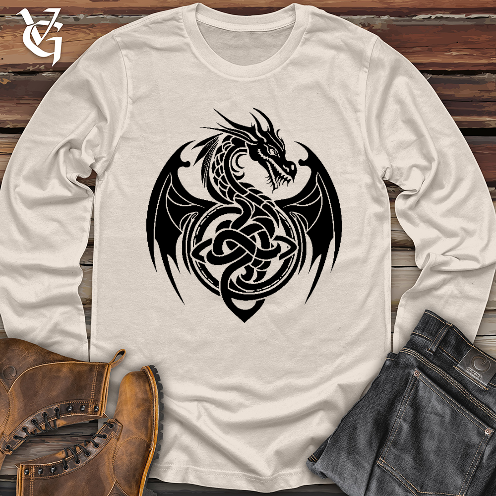 Viking Goods Celtic Rust Dragon Long Sleeve Natural / L