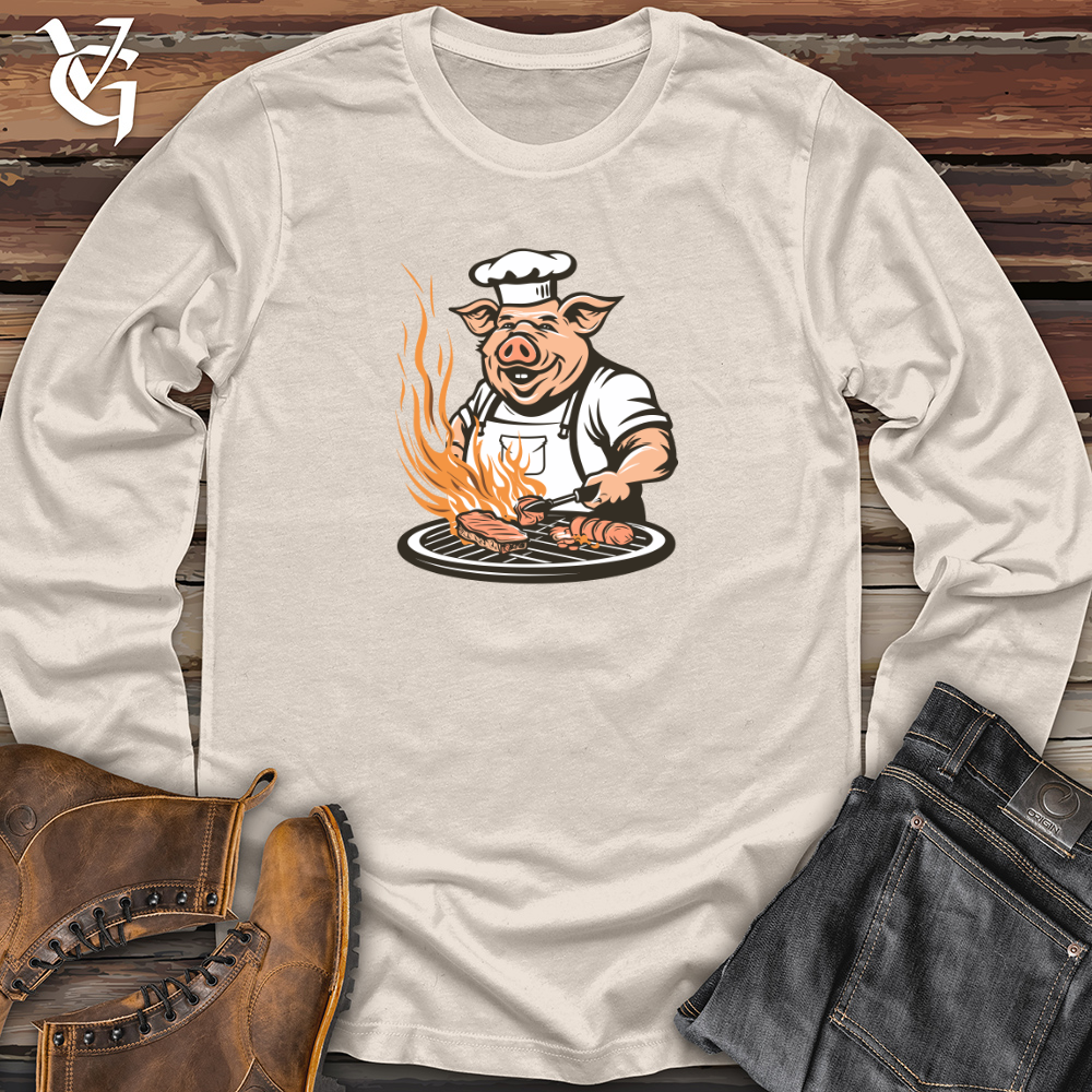 Viking Goods Grillmaster Swine Sizzle Long Sleeve Natural / L