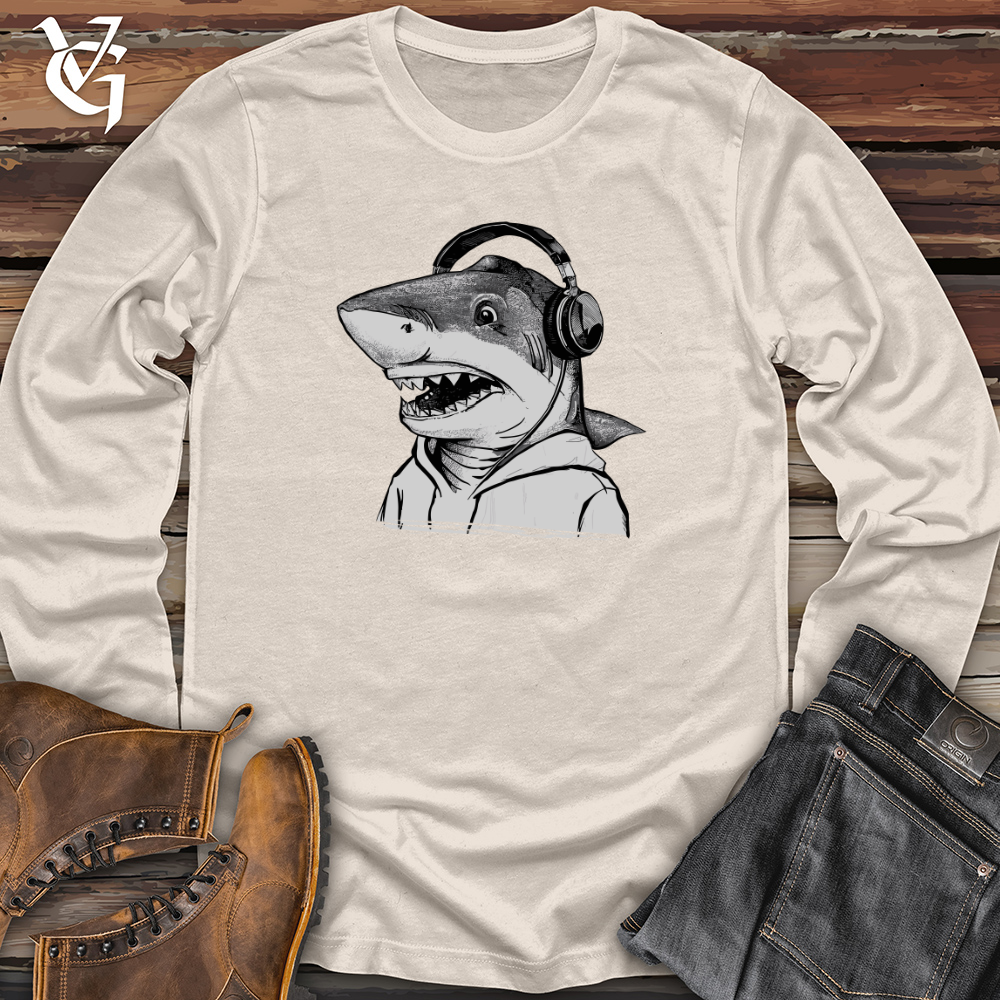 Viking Goods Shark Headphone Beats Long Sleeve Natural / L