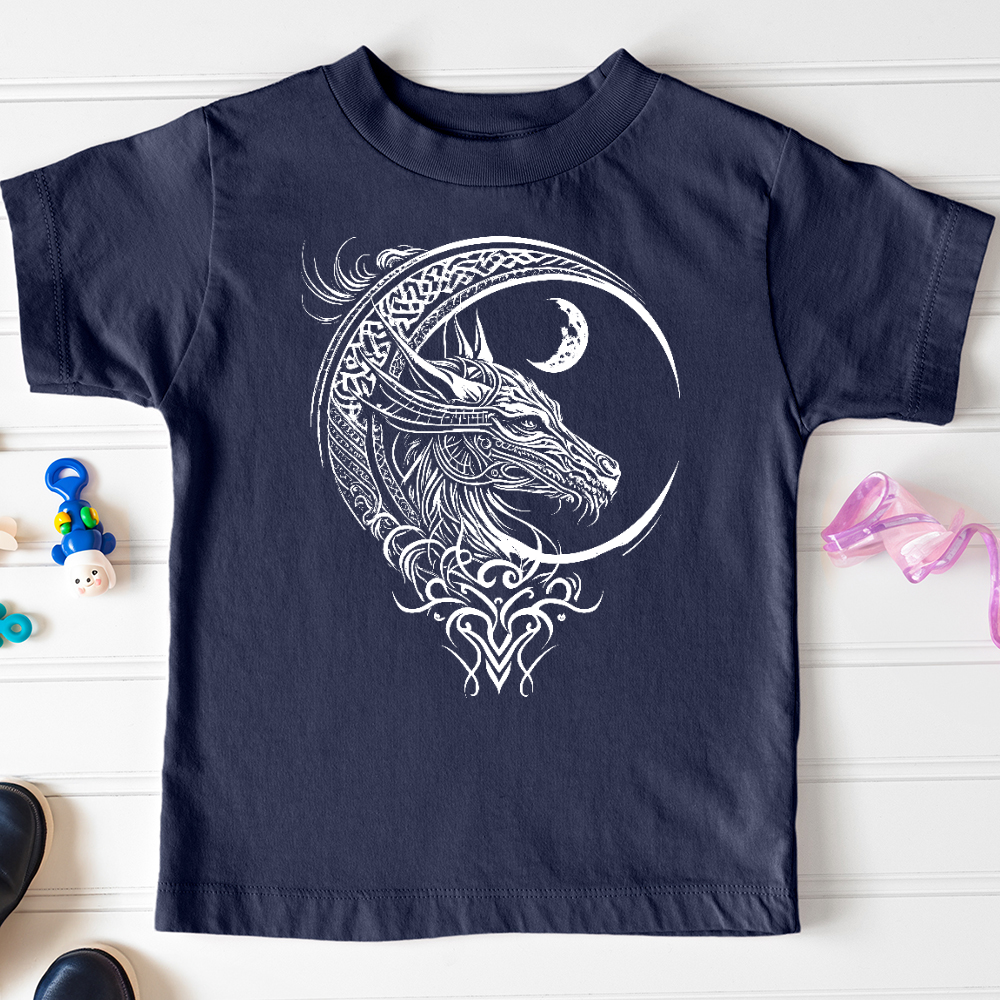 Viking Goods Celtic Dragon and Moon Toddler Tee Navy / 2T