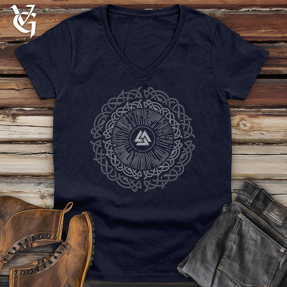 Viking Goods Ancient Round Celtic Softstyle V-Neck Navy / L