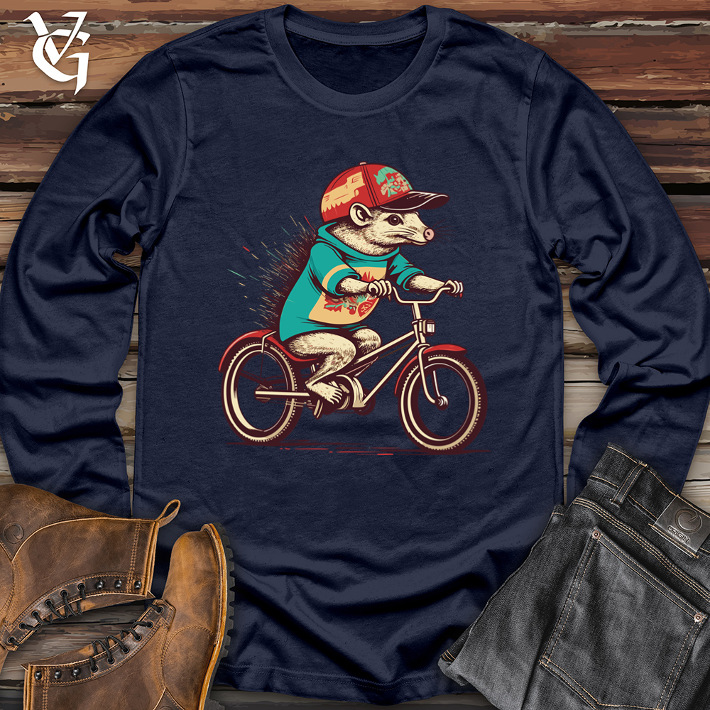 Viking Goods Armadillo Retro Bike Ride Fiesta Softstyle Long Sleeve Navy / L