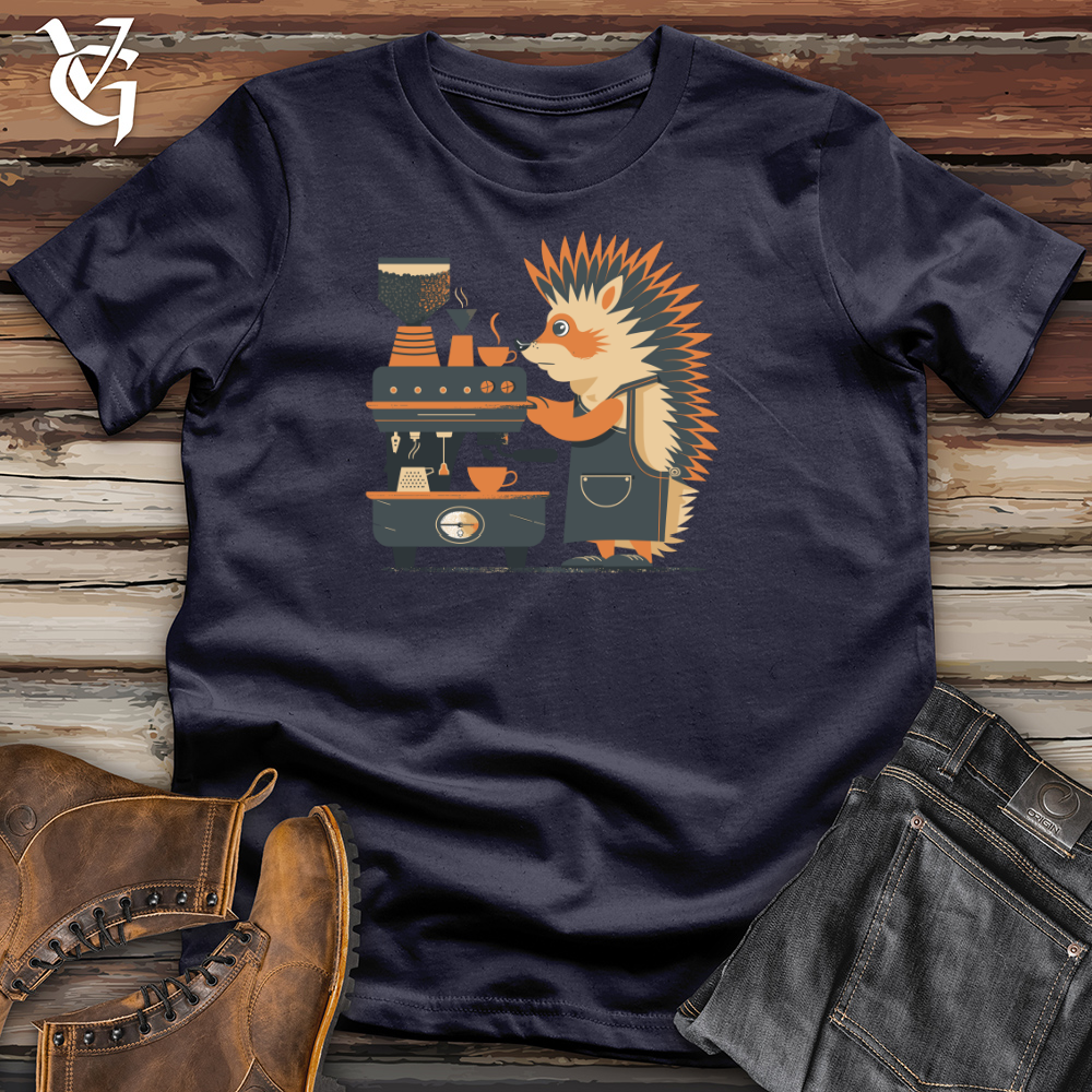 Viking Goods Barista Hedgehog Brew Cotton Tee Navy / L