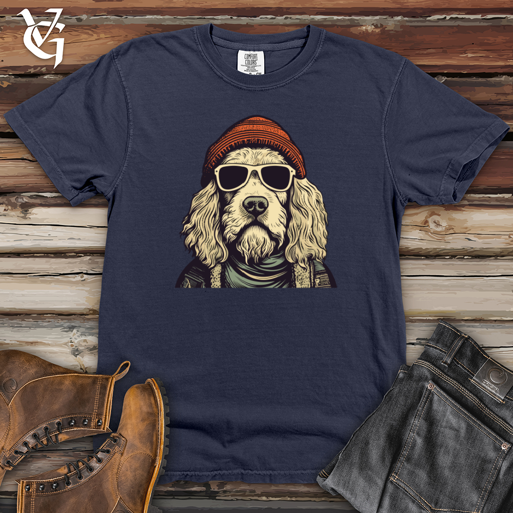 Viking Goods Beanie Rocking Doodle Dog Heavy Cotton Comfort Colors Tee Navy / L