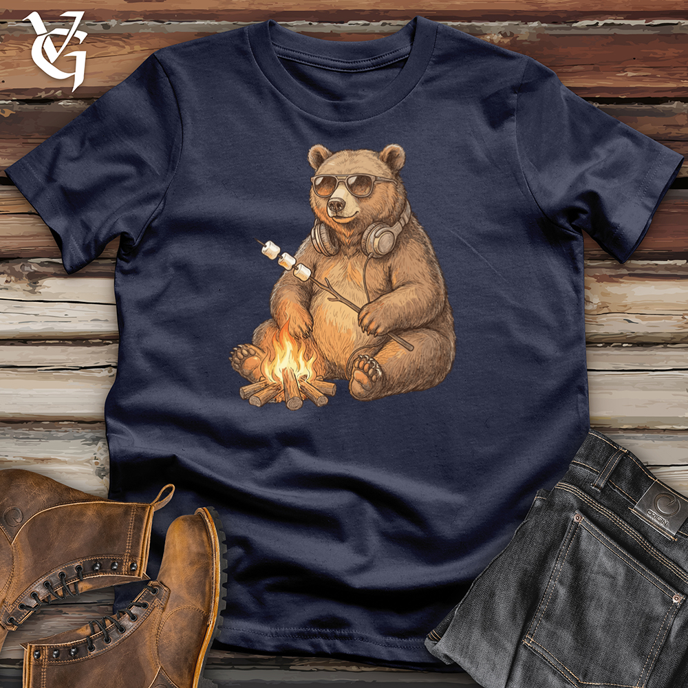 Viking Goods Bear Campfire Marshmallows Tee Navy / L