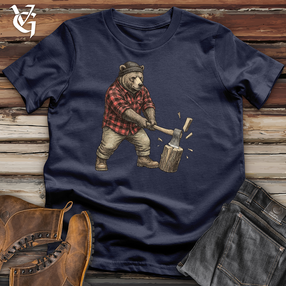Viking Goods Bear Lumberjack Tee Navy / L