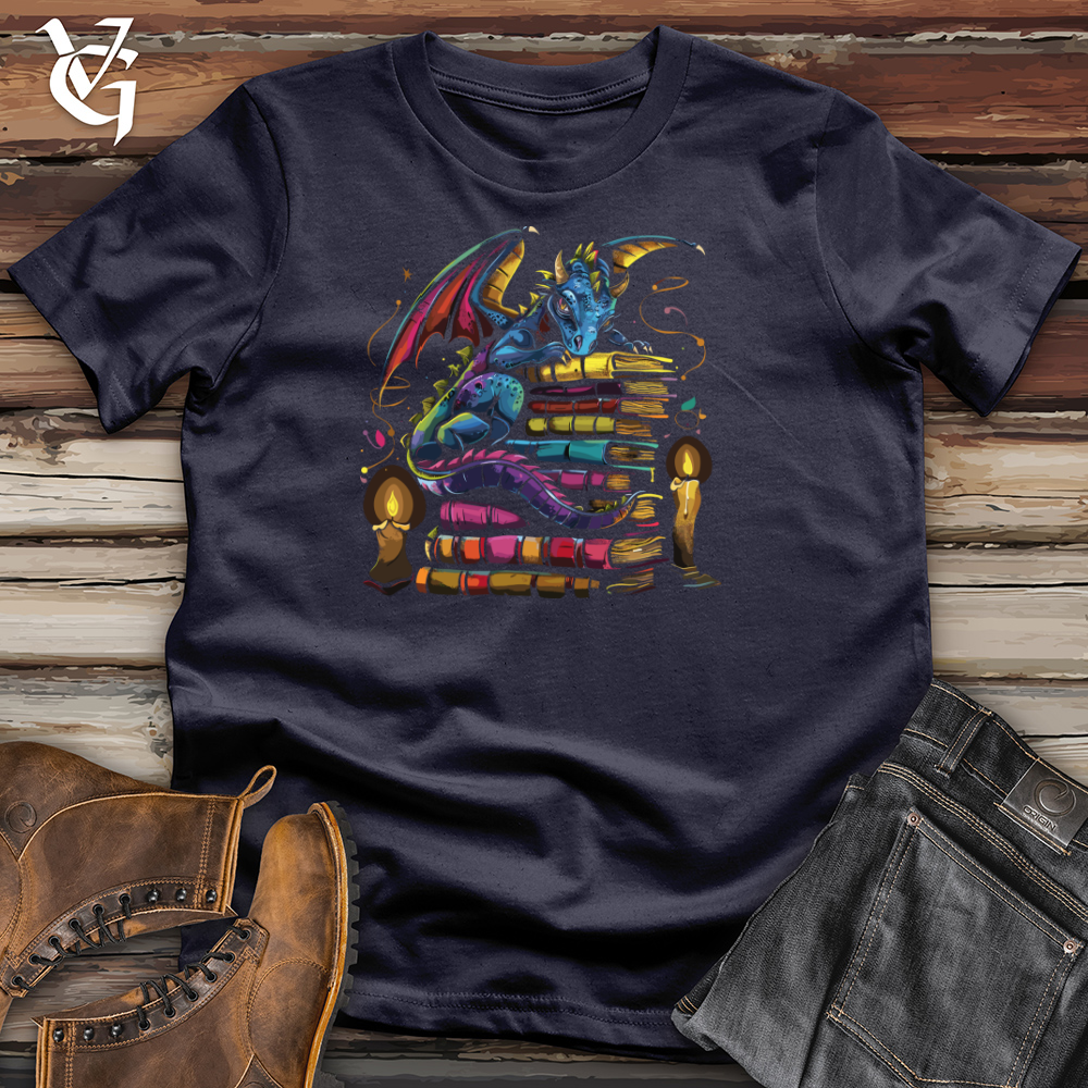 Viking Goods Bibliophile Dragon Enchantment Cotton Tee Navy / L