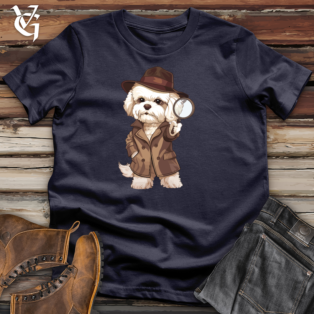 Viking Goods Bichon Detective Quest Cotton Tee Navy / L