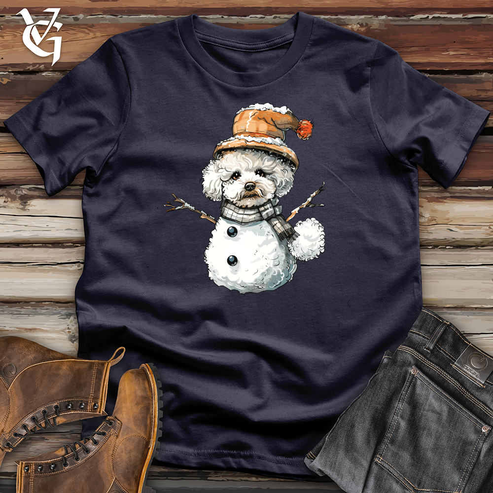 Viking Goods Bichon Snowman Frolic Cotton Tee Navy / L