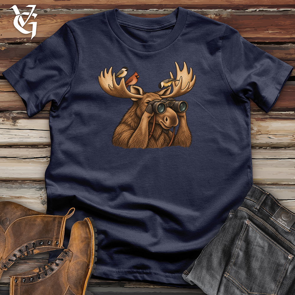 Viking Goods Bird Watching Moose Tee Navy / L
