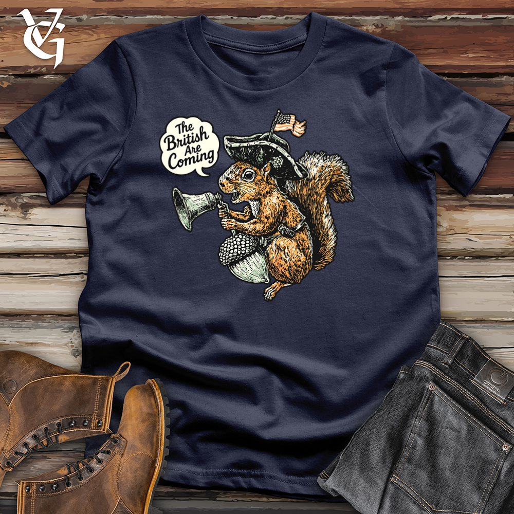 Viking Goods British Are Coming Squirrel Softstyle Tee Navy / L